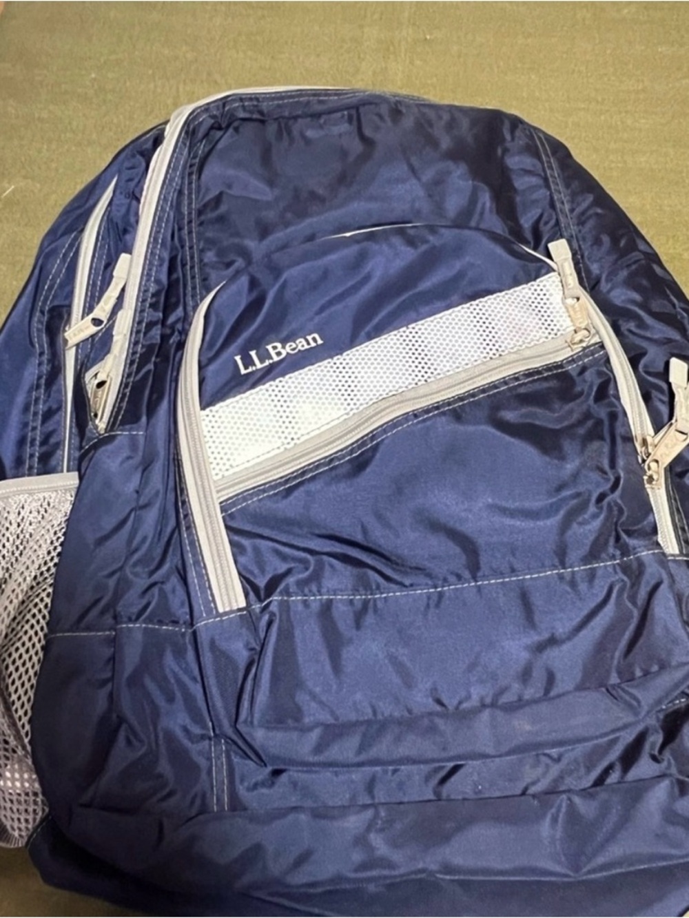 L.L.Bean Navy and Light Gray Daypack Backpack